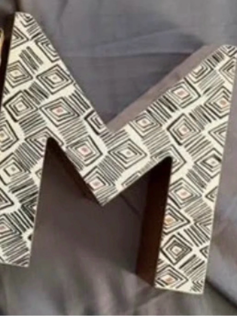 Decorative Letter M Accent -black gold and White 5